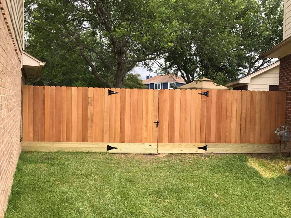 wood double swinging door privacy gate