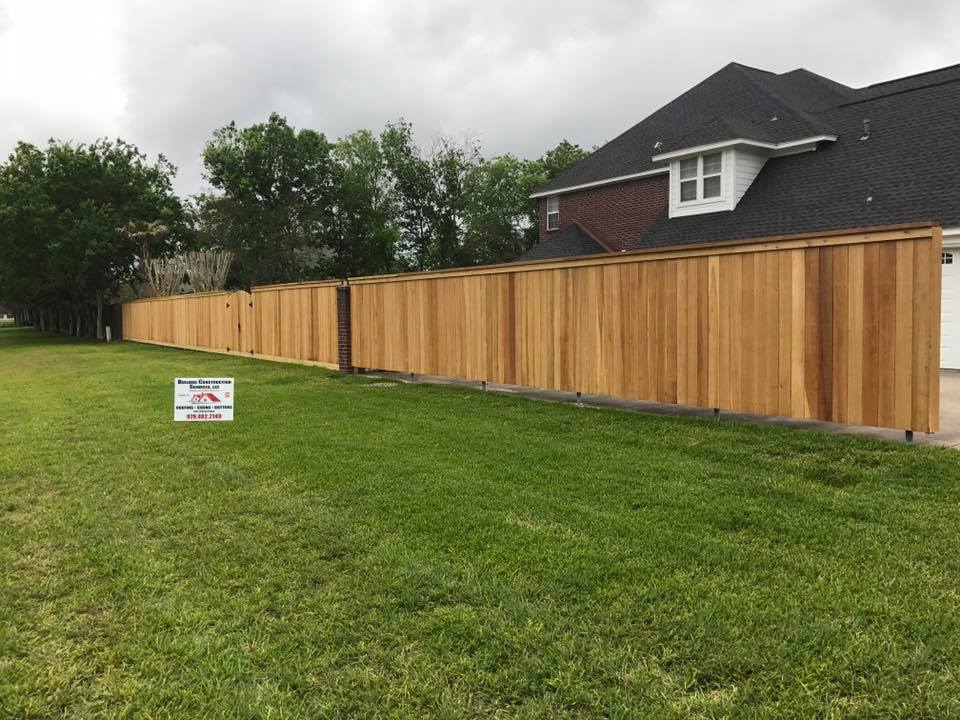 A new wood privacy fence.